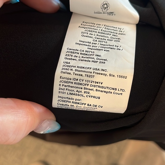 Joseph Ribkoff Dress 3/4 Sleeves Mesh Stripe Detail Size 18 Black - Picture 8 of 9